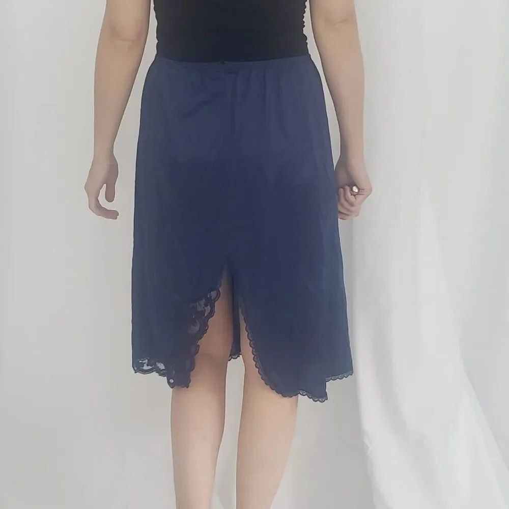 90s Navy Blue Slip Skirt‎ - Picture 3 of 4